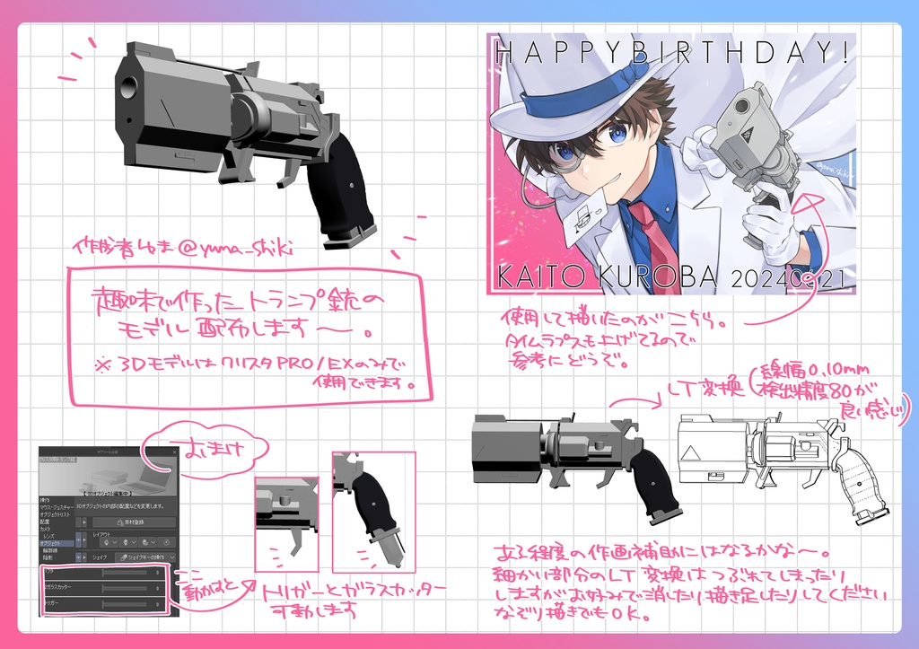 3Dモデリング銃