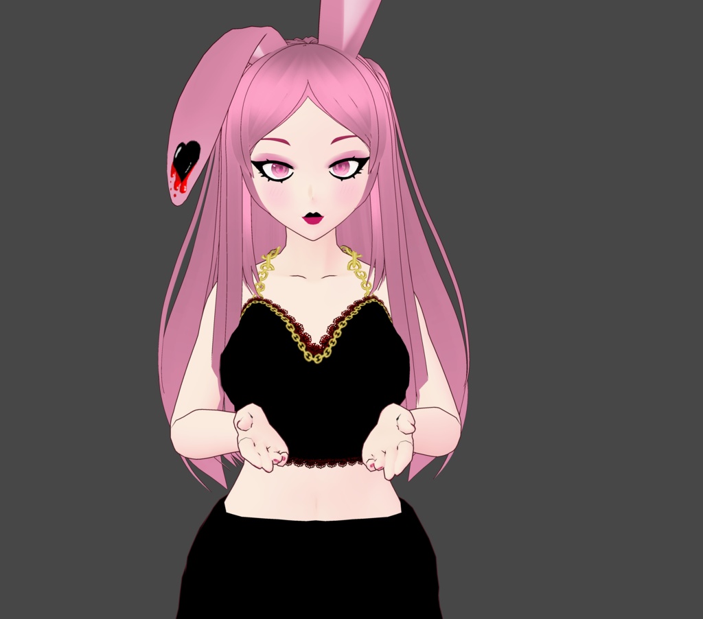 Chained Black Cami Top #vroid