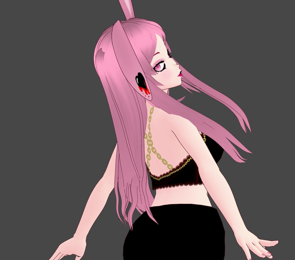 Chained Black Cami Top #vroid