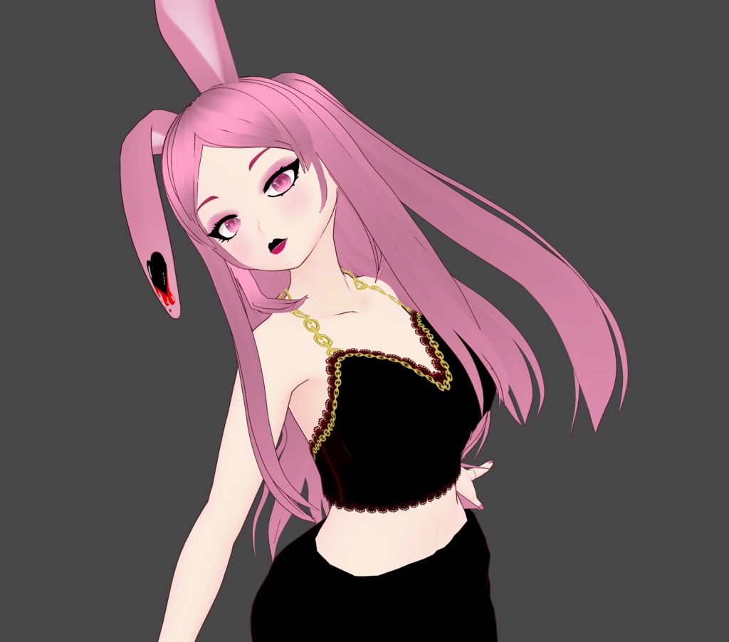 Chained Black Cami Top #vroid