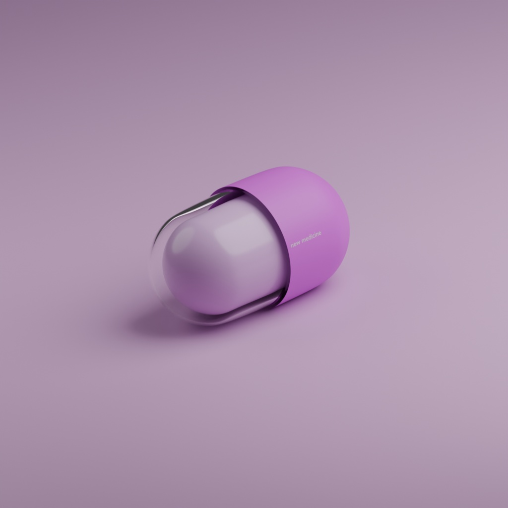 【無料3D素材】3色カプセル薬【Blender】