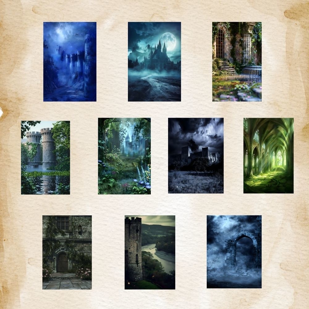 忘却の森に沈む 「いにしえの古城」 背景素材お試しセット