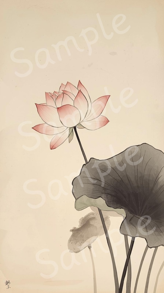3枚セット・スマホ壁紙・蓮の花 A set of three - Japanese Lotus / Smartphone Wallpaper