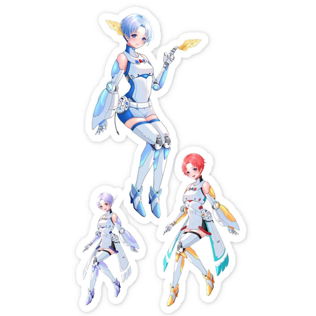 あまつかぜちゃんねるキャラステッカー(カットして使用してね)