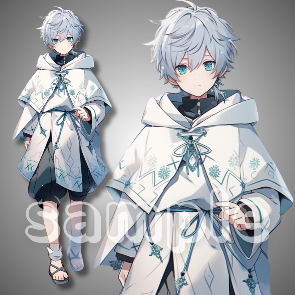 【立ち絵素材】001 少年 和装 雪