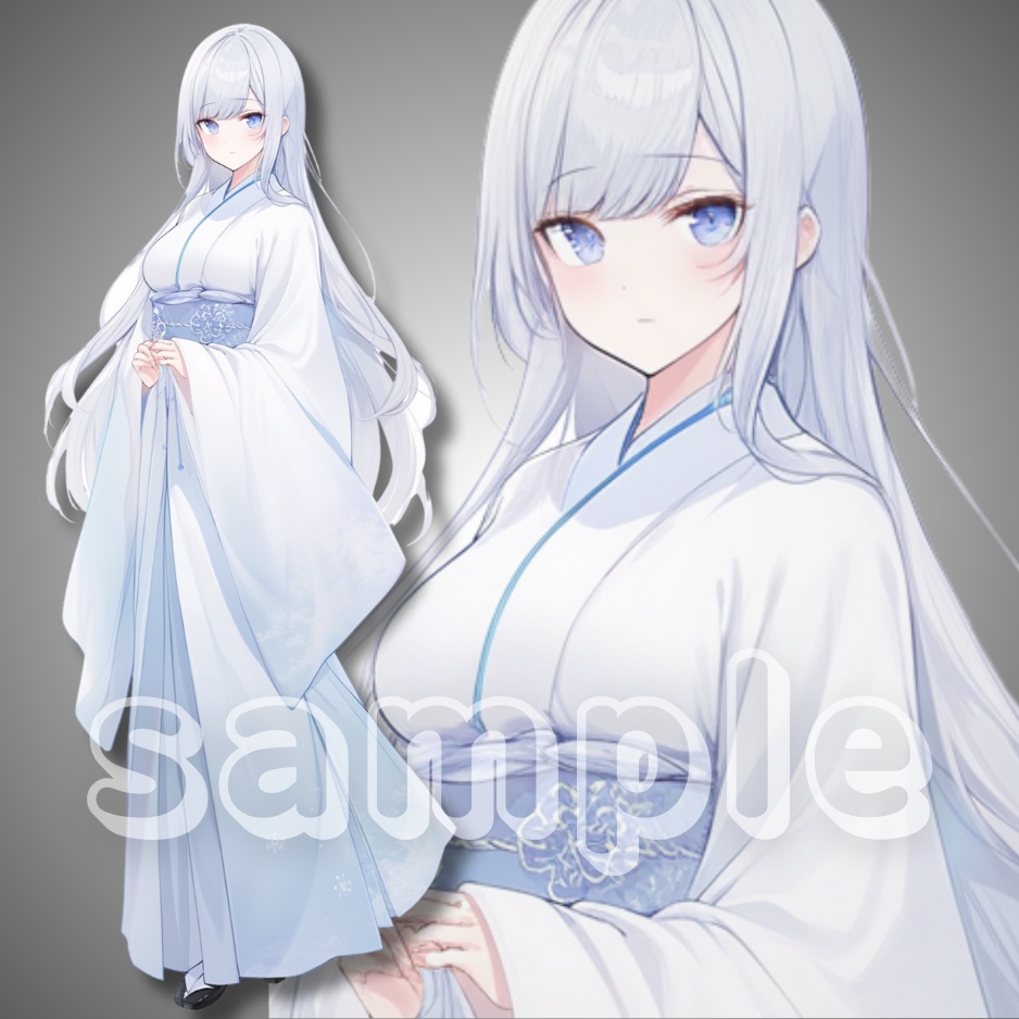 【立ち絵素材】004 少女 和装 雪