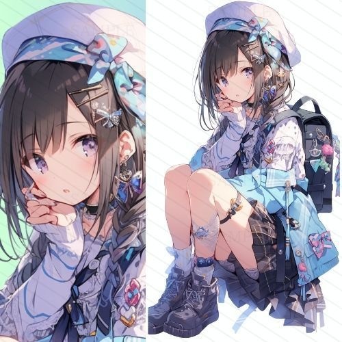 【立ち絵素材】007 少女 ランドセル風バッグ