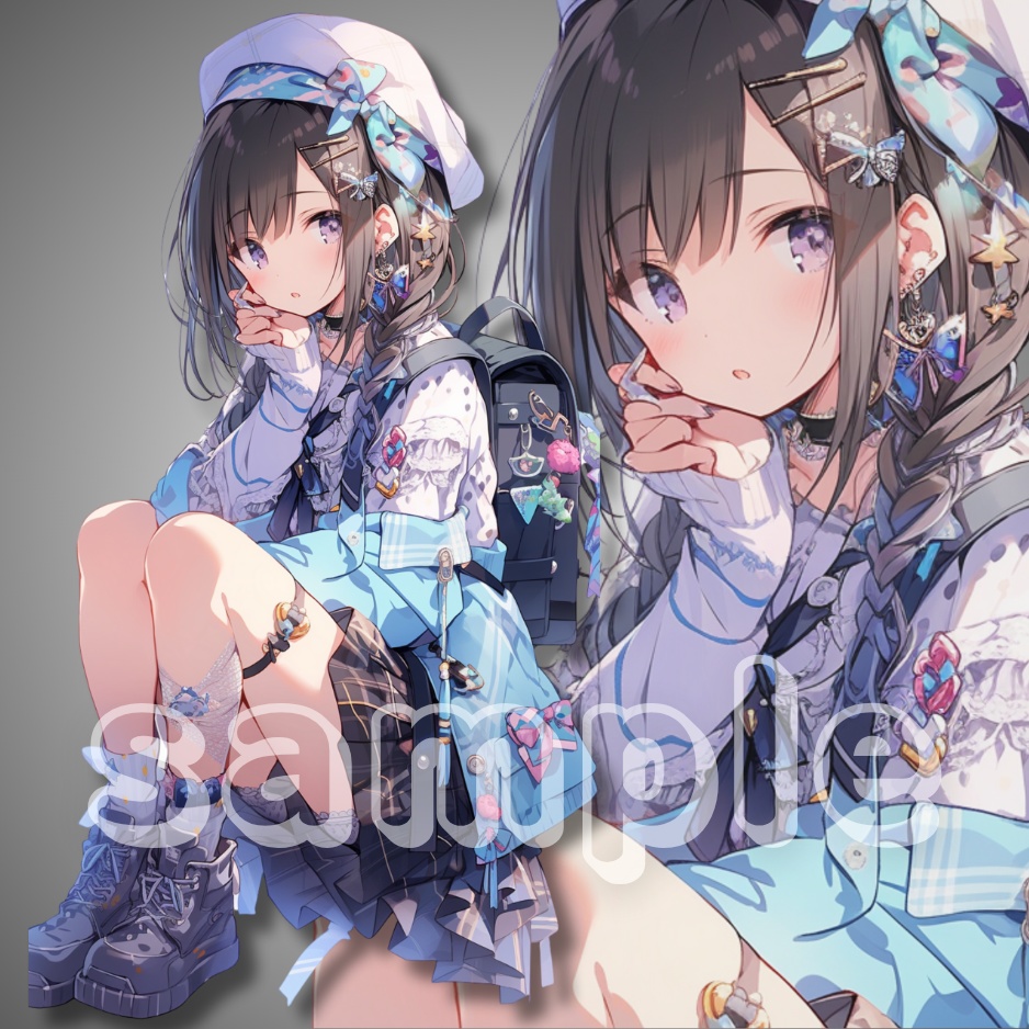 【立ち絵素材】007 少女 ランドセル風バッグ