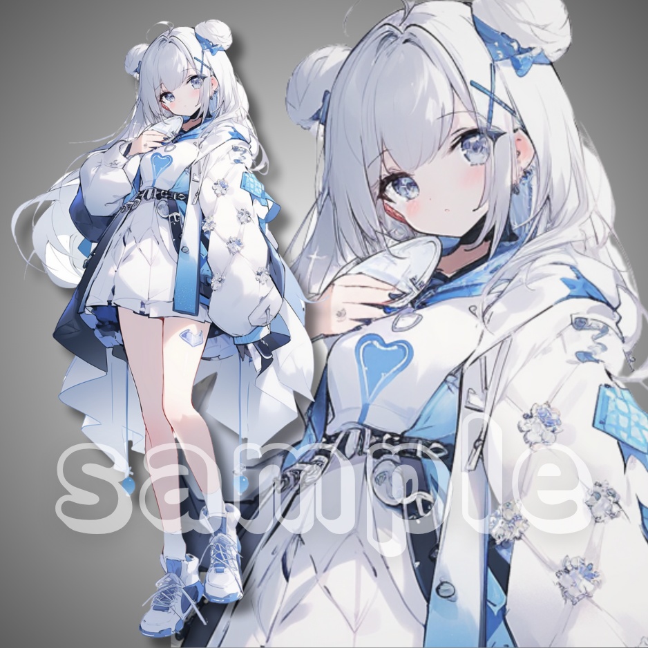 【立ち絵素材】012 少女　お団子ロング