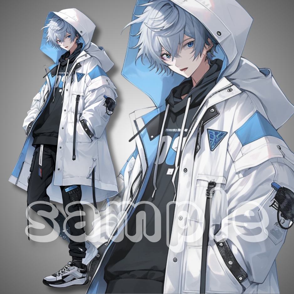 【立ち絵素材】013　少年　白いコート