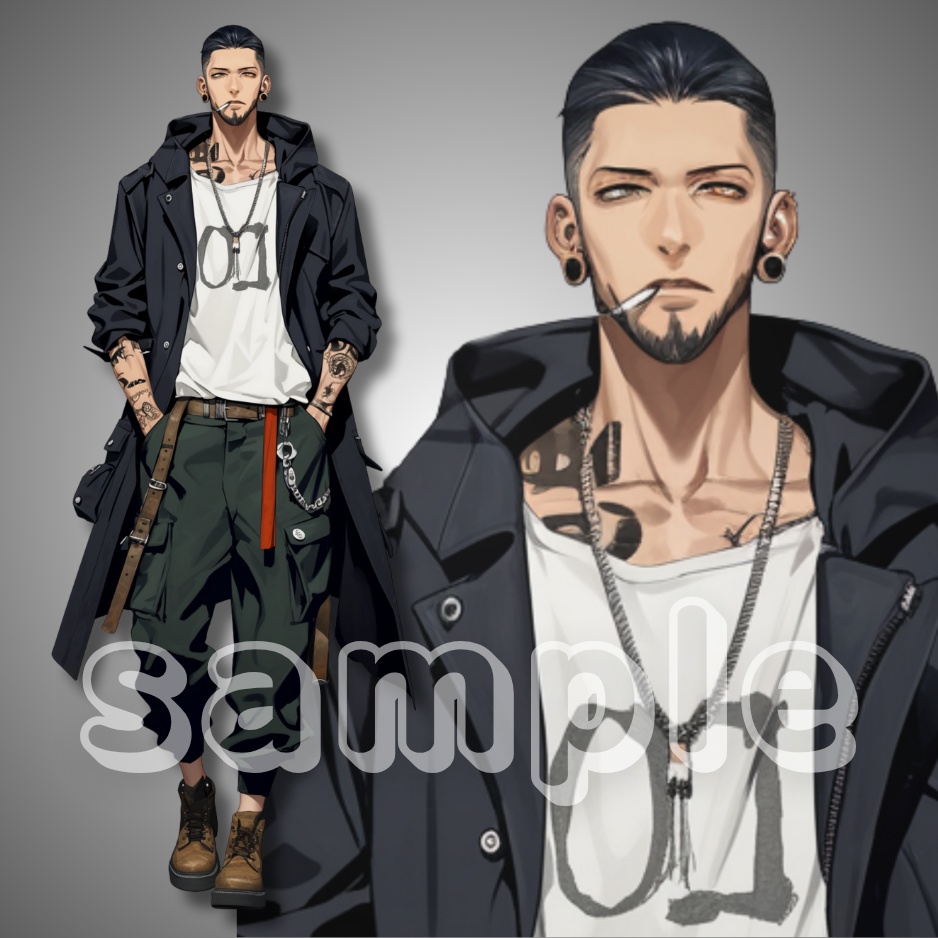 【立ち絵素材】017_アウトロー男性
