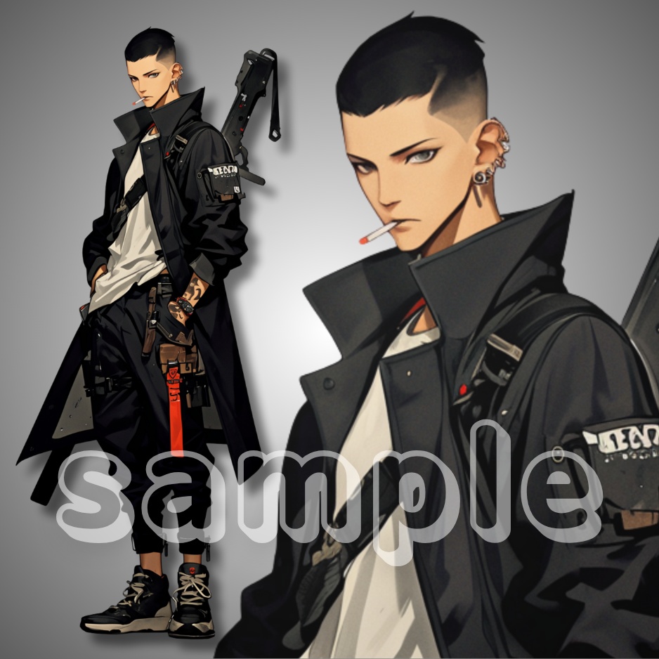 【立ち絵素材】018_アウトロー男性