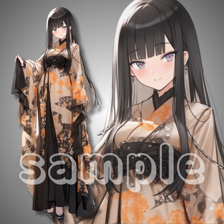 【立ち絵素材】025_和装ドレス少女
