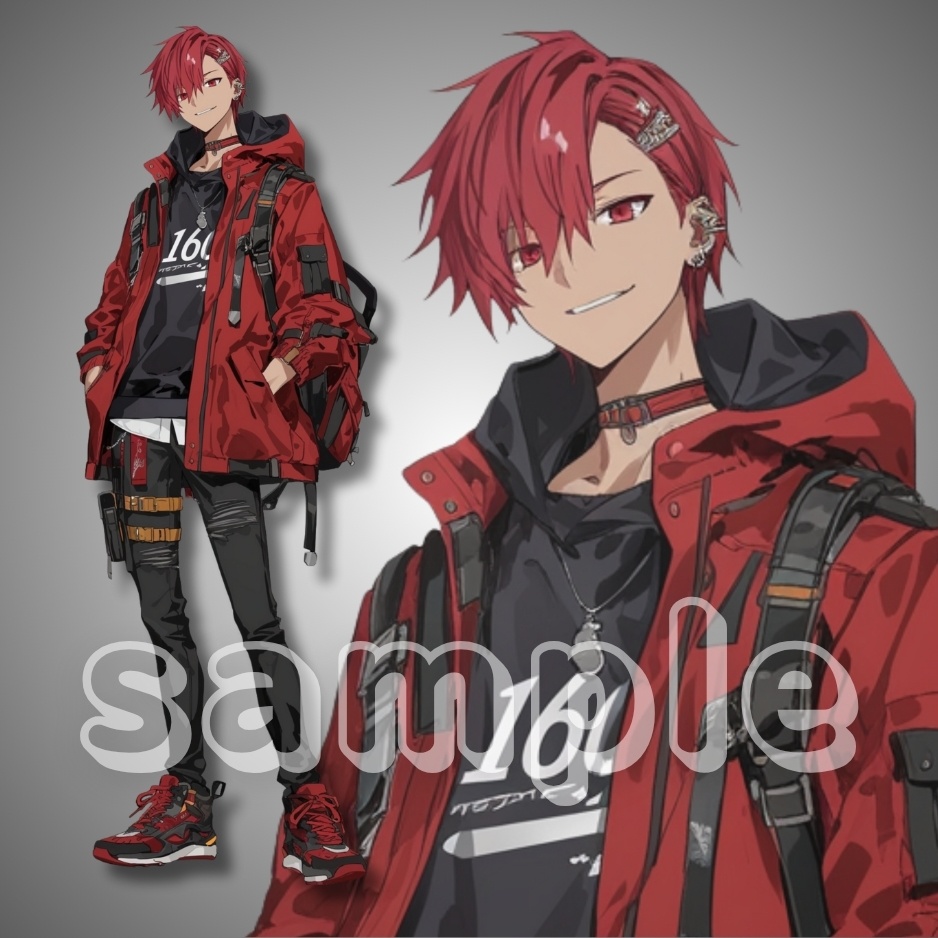 【立ち絵素材】041_赤い青年