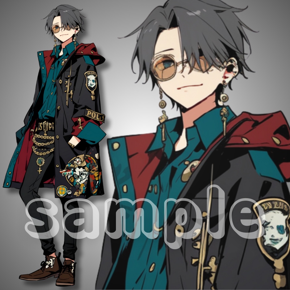 【立ち絵素材】053_派手な服装の男性