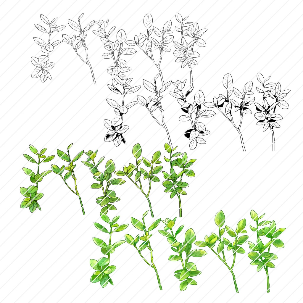 【一部無料】草ブラシセット1【16種植物素材集】