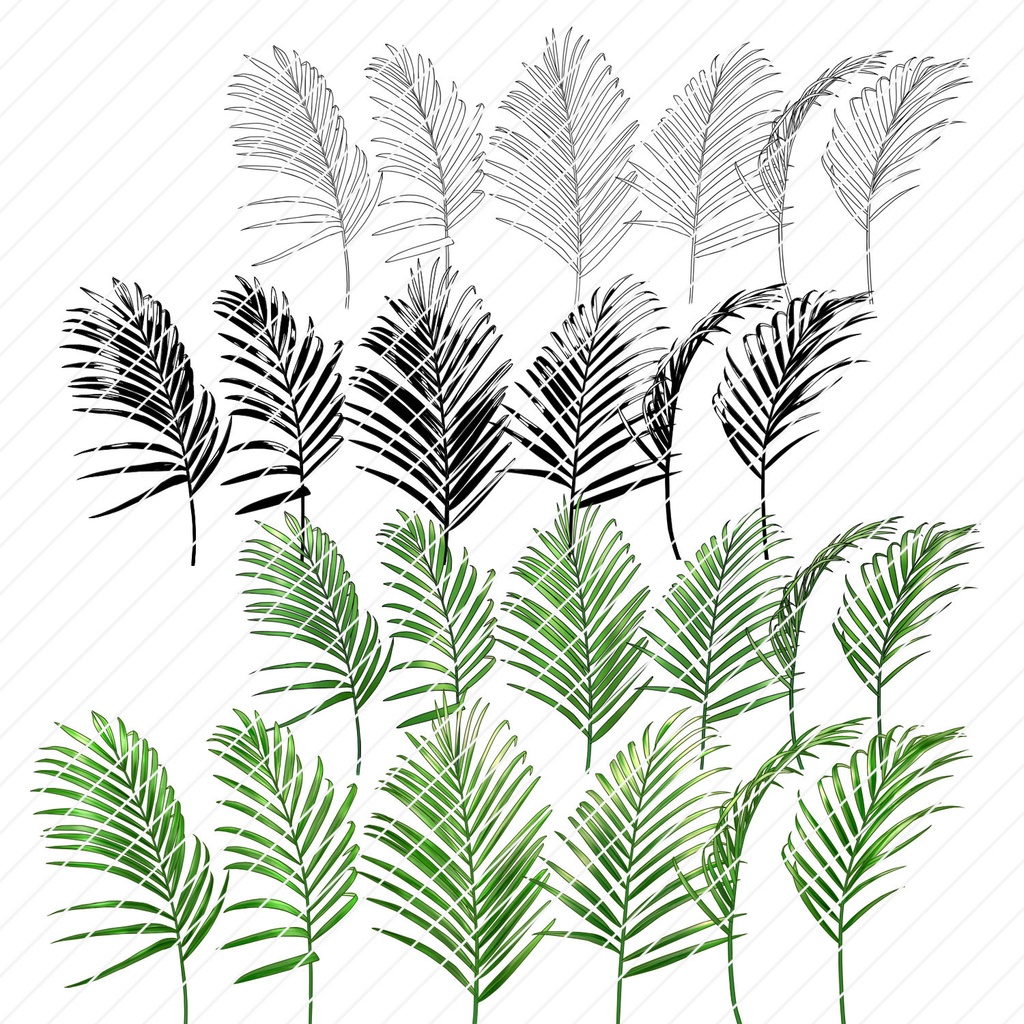 【クリスタ】草ブラシ1単品_ヤシ