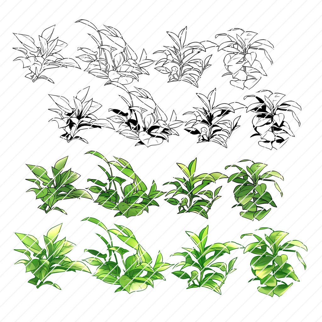 【クリスタ】草ブラシ1単品_野草