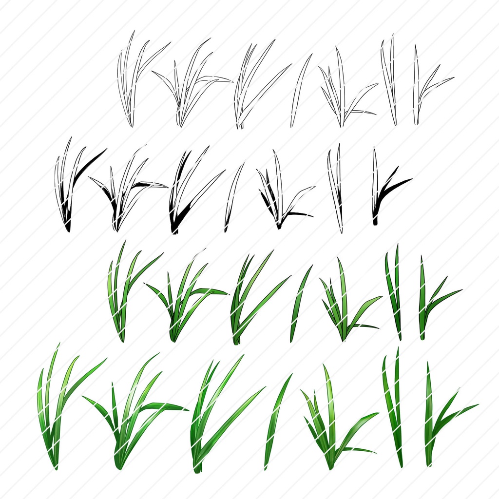 【クリスタ】草ブラシ1単品_雑草