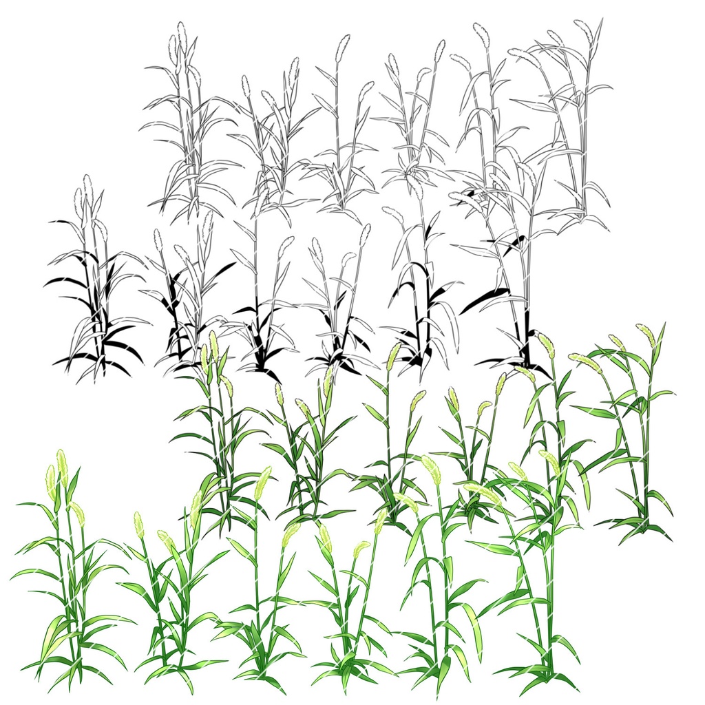 【一部無料】草ブラシセット2【20種植物素材集】