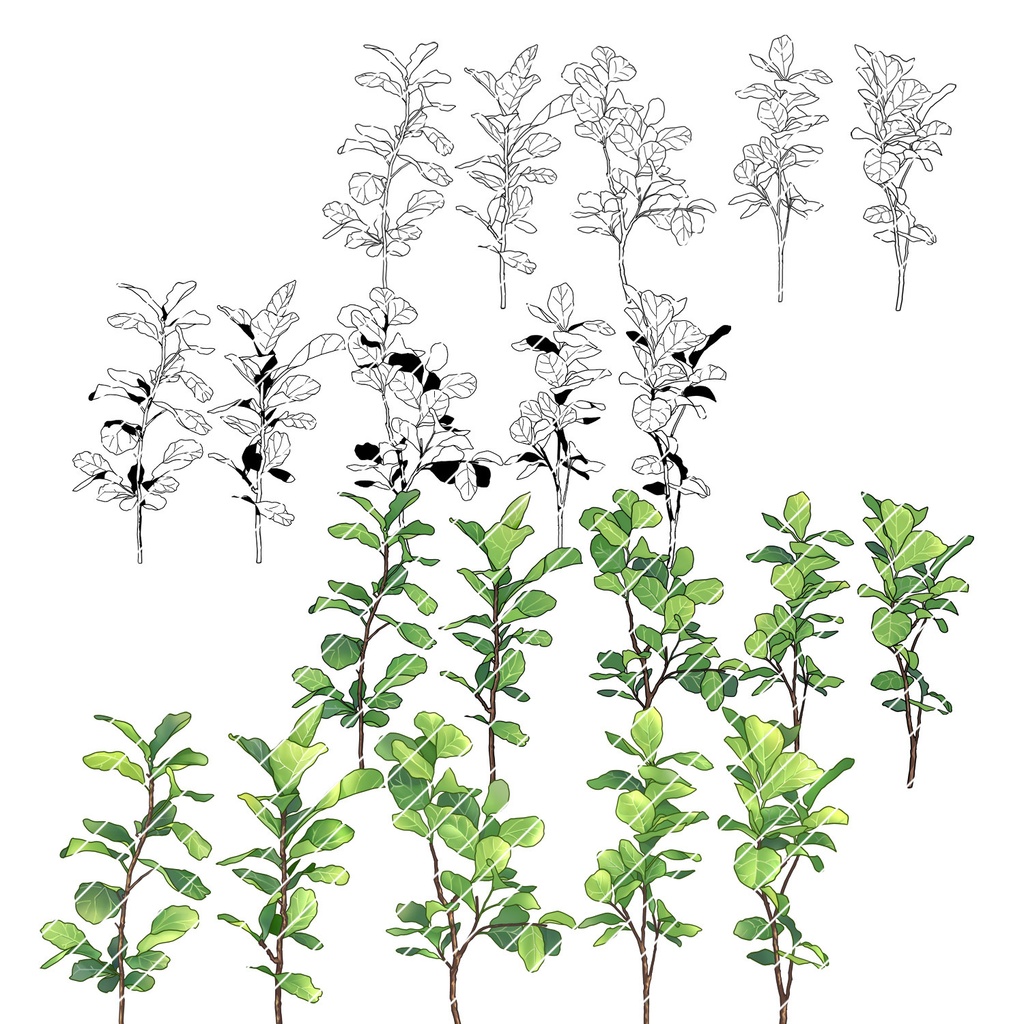 【一部無料】草ブラシセット2【20種植物素材集】