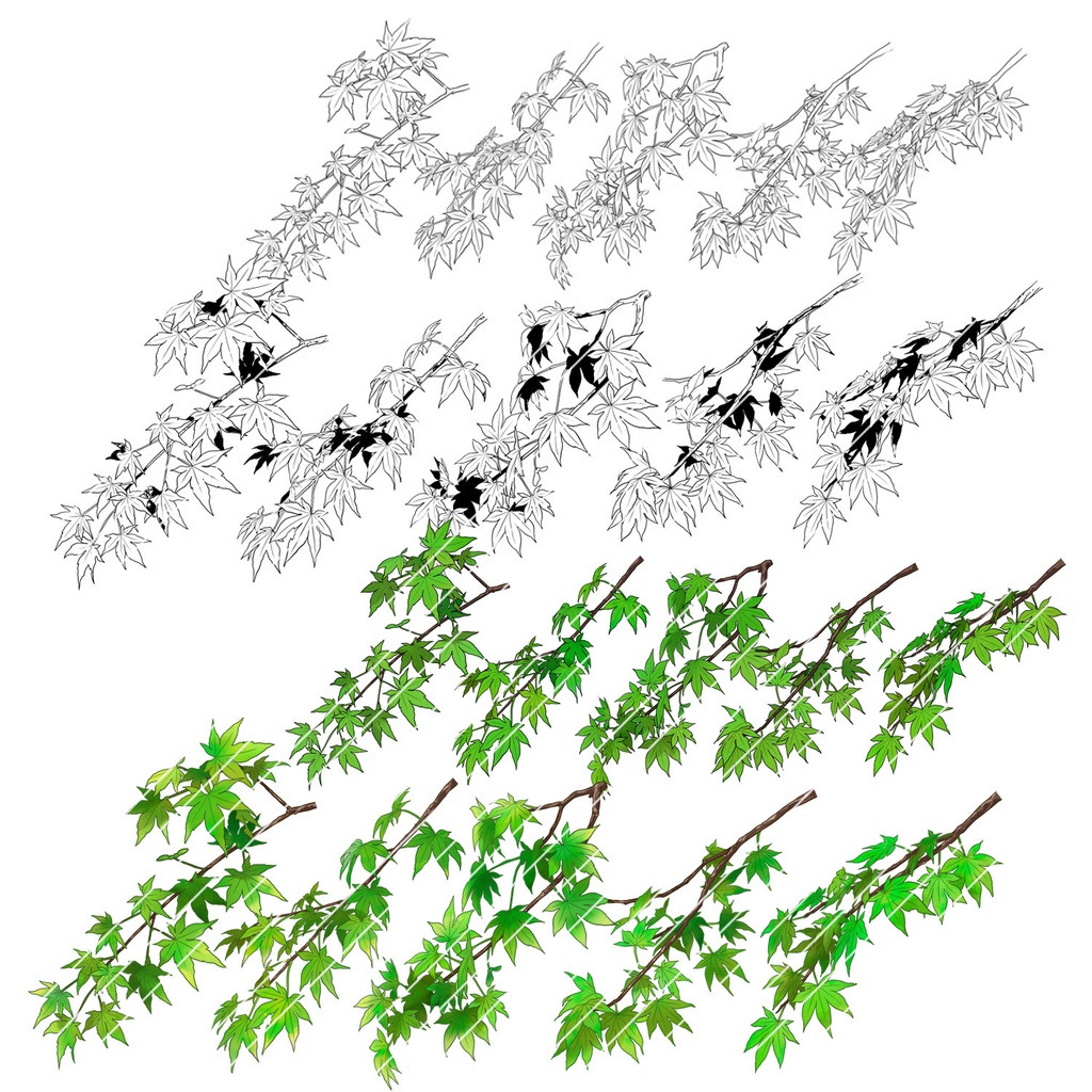 【一部無料】草ブラシセット2【20種植物素材集】