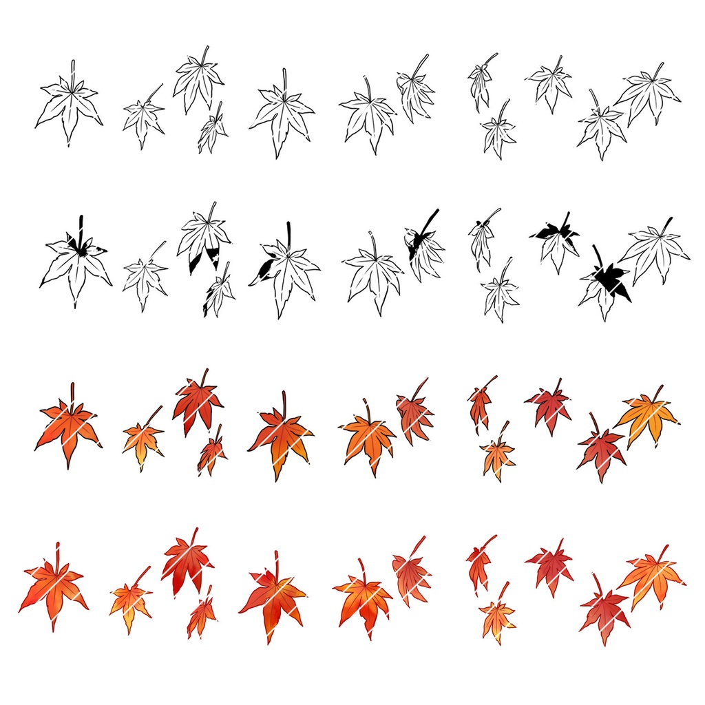 【クリスタ】草ブラシ2単品_モミジ