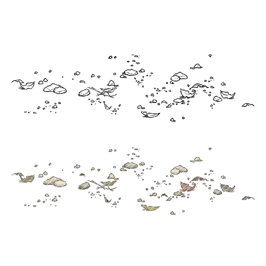 【クリスタ】草ブラシ2単品_地面ブラシ