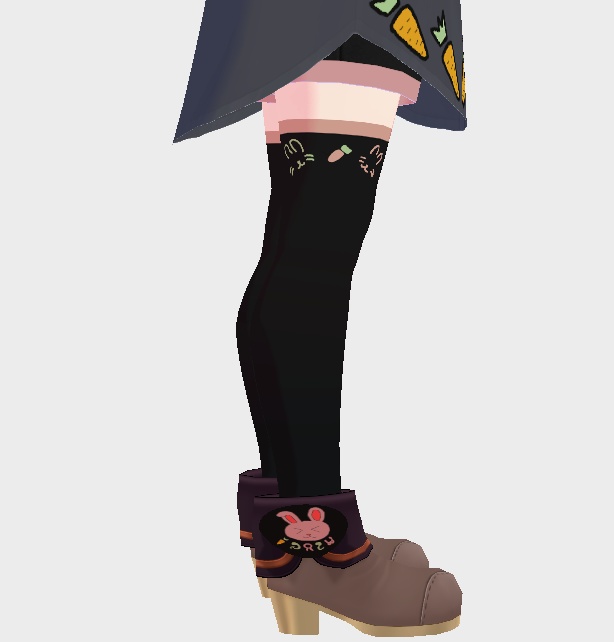 ウサギの落書きYシャツ&コーデ VRoid