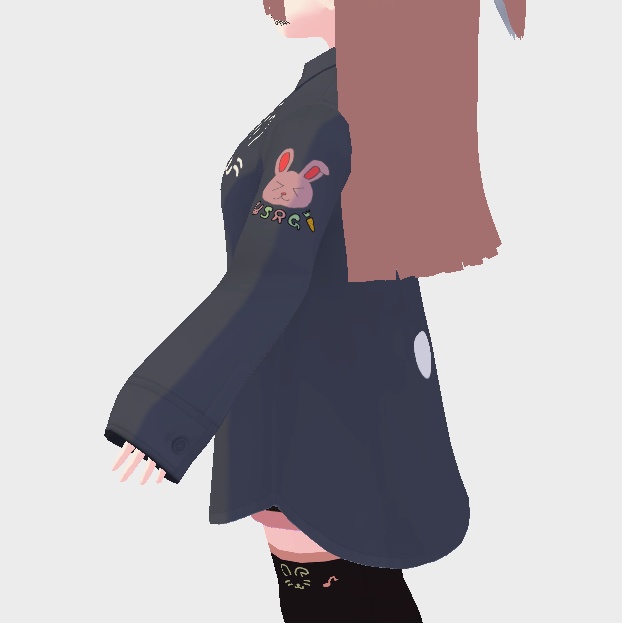 ウサギの落書きYシャツ&コーデ VRoid