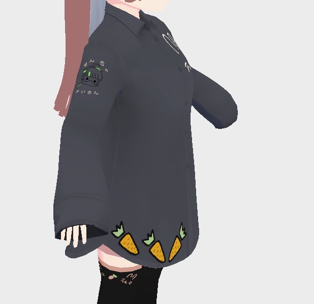 ウサギの落書きYシャツ&コーデ VRoid