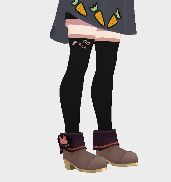 ウサギの落書きYシャツ&コーデ VRoid