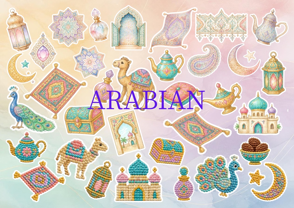 ARABIAN　コラージュシート　デザインペーパー　デジタルペーパー
