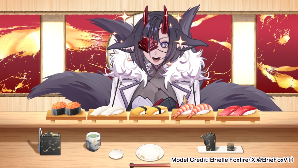 お寿司屋さん背景&素材セット