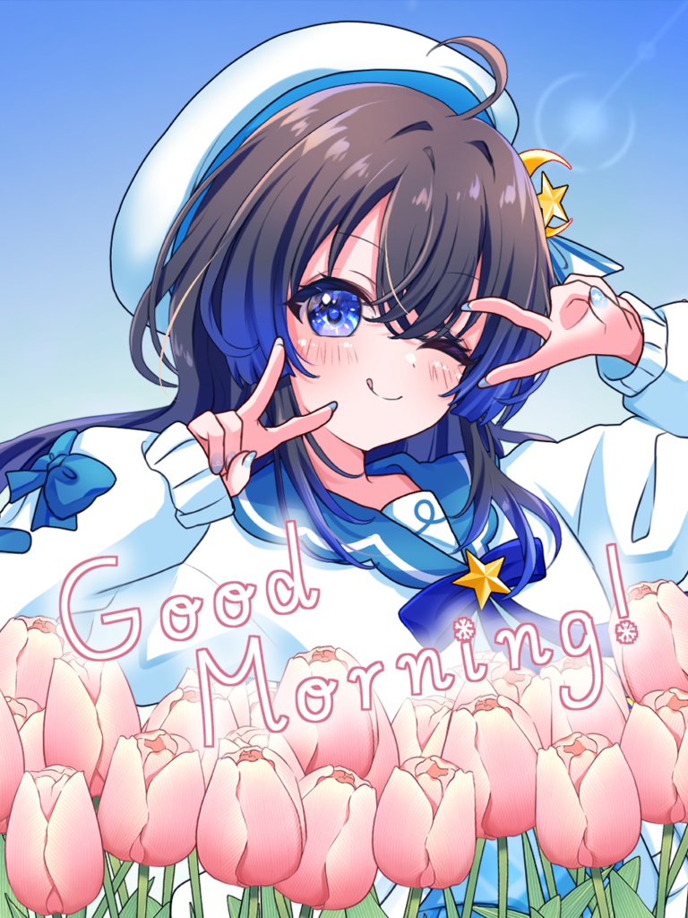 【フリー素材】チューリップ畑・スマホ壁紙/おはVテンプレート