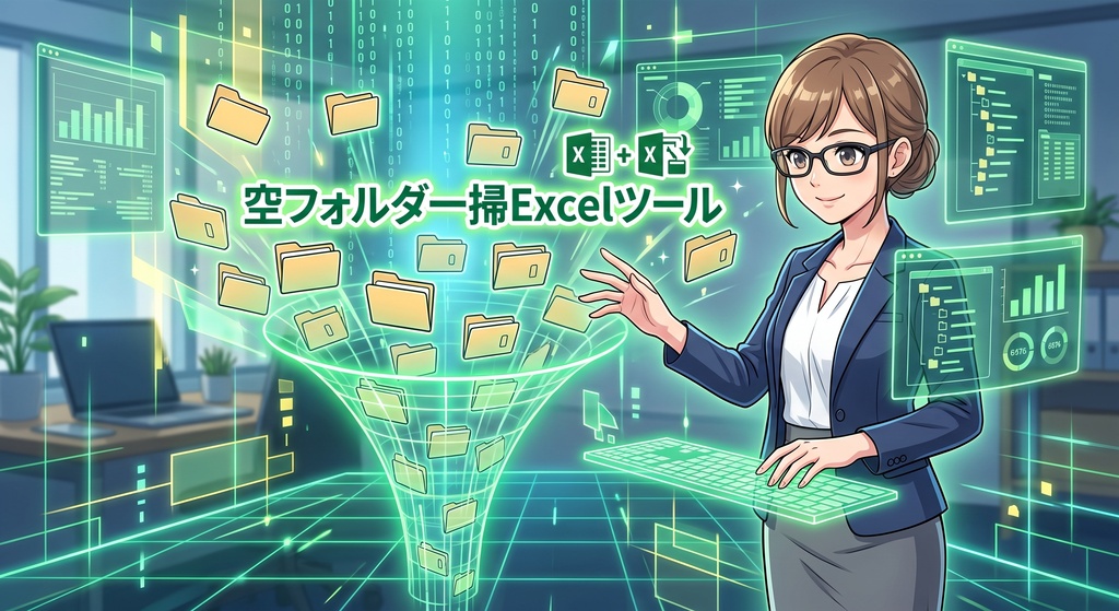 【キャッチコピー】 【情シス申請不要 / 完全オフライン】検索して消す手作業はもう終わり!空フォルダ一掃Excelツール