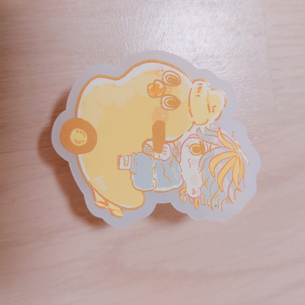 ※一虎※白※アクリルクリップピンバッジ【単品】