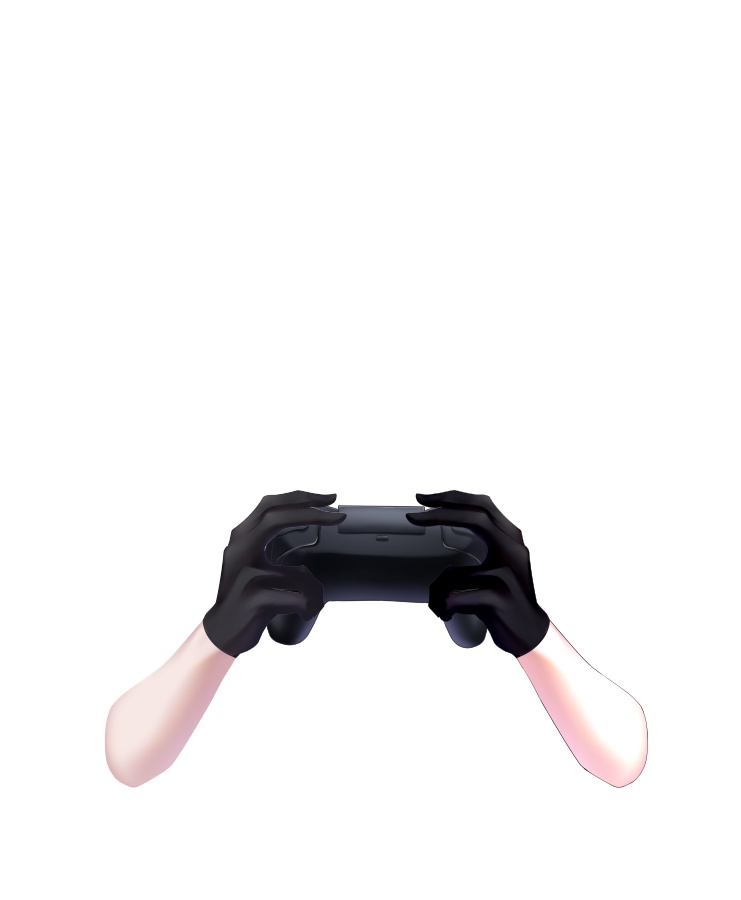 黒手袋専用!コントローラーを持つ手