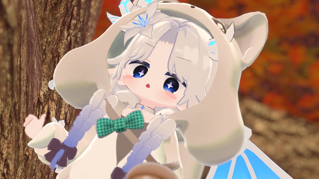 センターパートおさげ