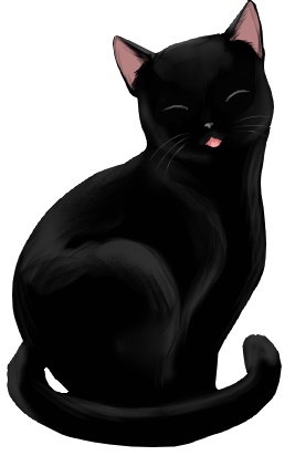 【無料】黒猫の立ち絵