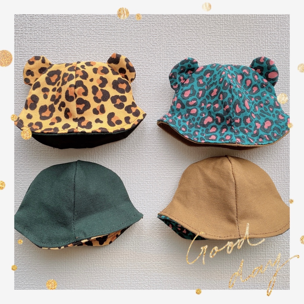 【10cmぬい用】リバーシブルヒョウ柄チューリップハット