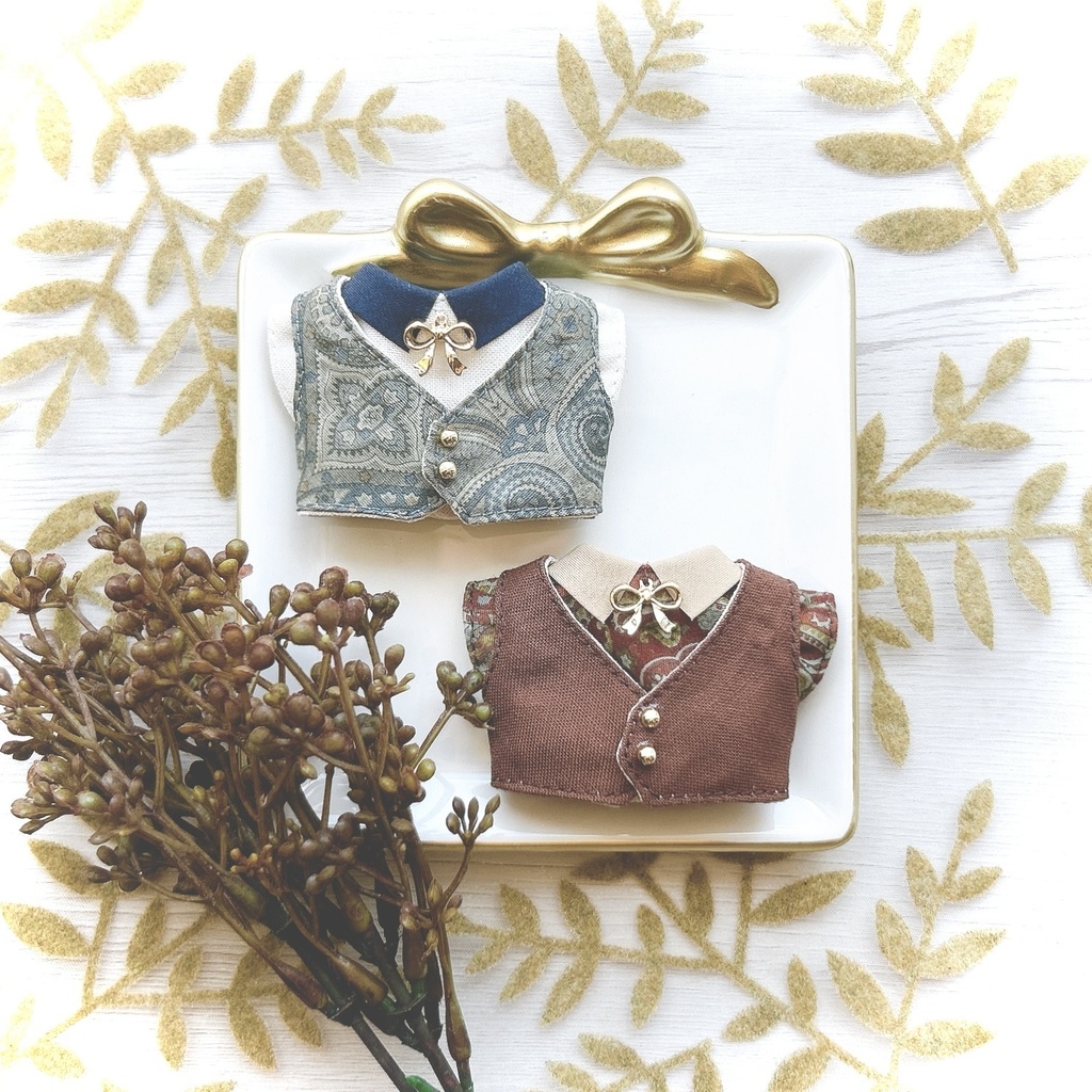 【10cmぬい用】ペイズリー柄コーデset