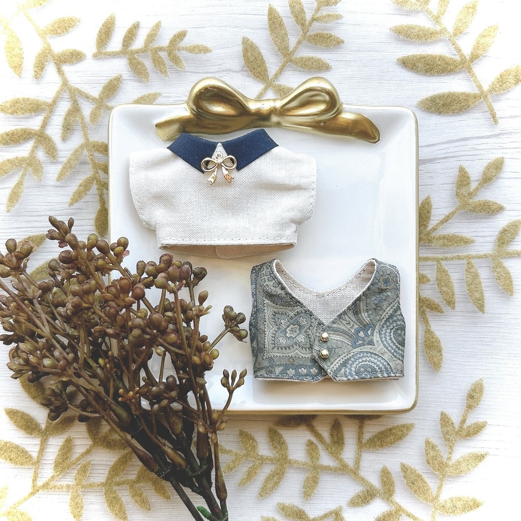 【10cmぬい用】ペイズリー柄コーデset