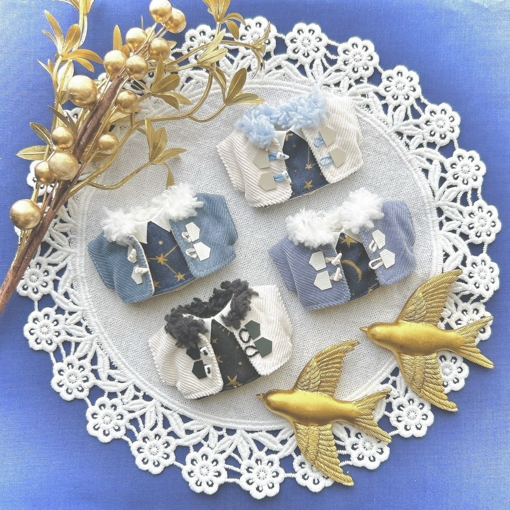 11月末通販予定【10cmぬい用】ダッフルコートset 冬の夜空ver.