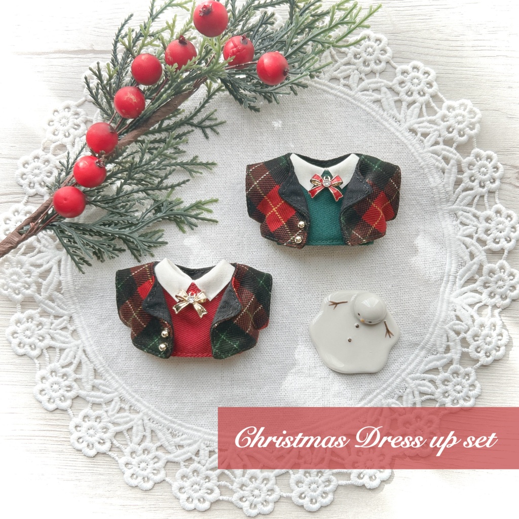 11月末通販予定【10cmぬい用】クリスマスおめかしset