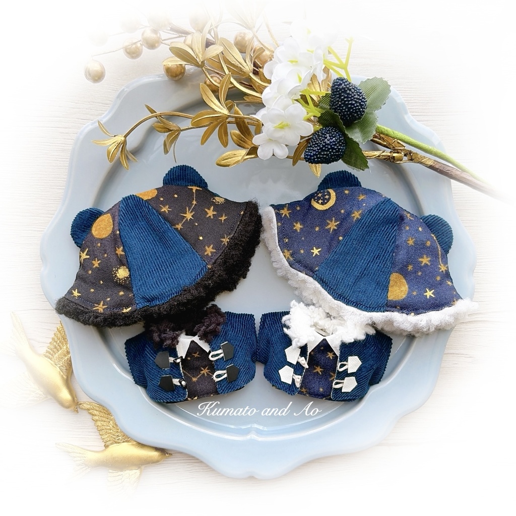 【10cmぬい用】ダッフルコートset くまと＆Aoコラボ限定カラー