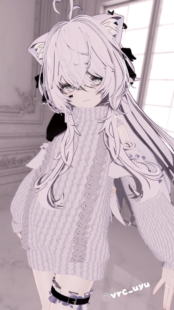 【ギミック付き】愛♡愛♡愛♡ HATE YOU -オフショルニットワンピ- 【複数アバター対応】