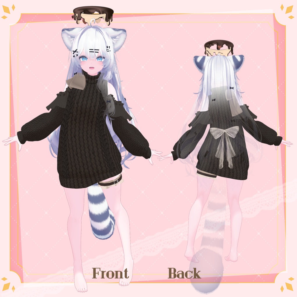 【ギミック付き】愛♡愛♡愛♡ HATE YOU -オフショルニットワンピ- 【複数アバター対応】