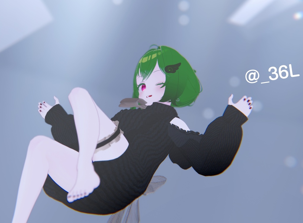 【ギミック付き】愛♡愛♡愛♡ HATE YOU -オフショルニットワンピ- 【複数アバター対応】