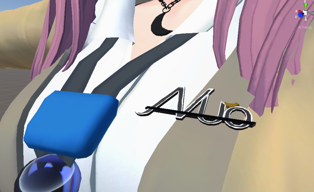 VRC想定3Dモデル アクセサリ『N.u.o(ネームプレート)』